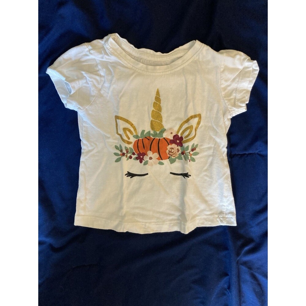 4T Young Hearts baby girl clothes - 1 piece T shirt | fall & unicorn theme
